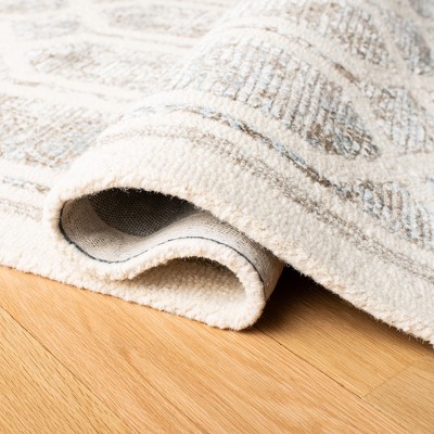 Beige Hand-Tufted Wool and Viscose Area Rug 4' x 6'
