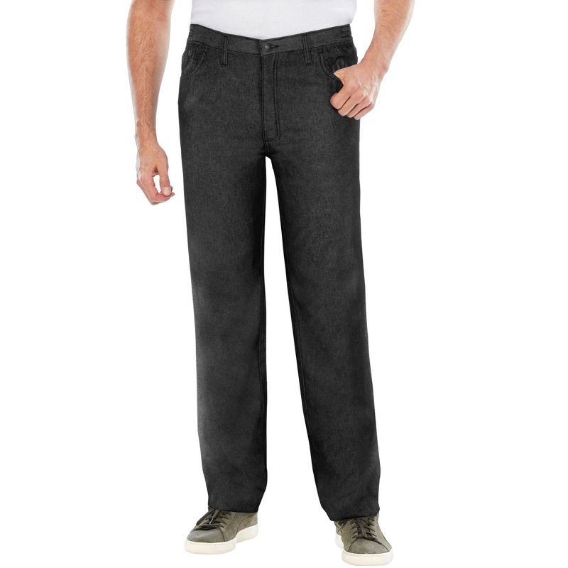 Liberty Blues Men's Big & Tall  Lightweight Comfort Side-Elastic 5-Pocket Jeans, 1 of 3