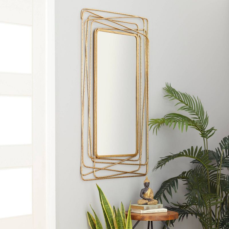 Metal Wall Mirror with Thin Metal Rectangle Frame Gold - Olivia &#38; May, 3 of 18
