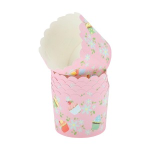 Unique Bargains Disposable Baking Cups Wood Pulp Paper PE Coating Blue Pink Purple 2.76"x2.17" 50 Pcs - 1 of 4