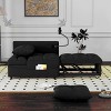 MAYEERTY Versatile Foldable Sofa Bed (3 Lengths) with USB & Swivel Phone Stand (Beige Velvet) - 3 of 4