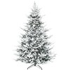 HOMCOM 8 FEET Pine Snow Flocked Artificial Christmas Tree with 1479 Realistic Cedar Branches, Auto Open, Home Holiday Decoration, Green - 4 of 4