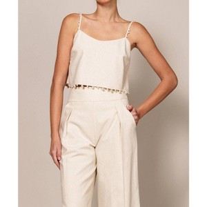 Women's Pearl trimmed camisole top - ENDLESS BLU. - 1 of 3