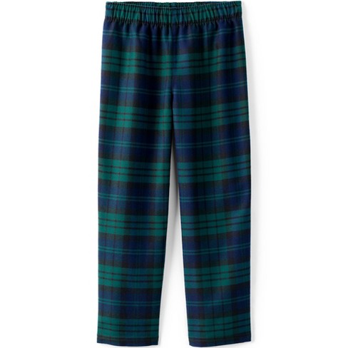 Lands' End Kids Flannel Pajama Pants - 20 - Evergreen Blackwatch Plaid ...