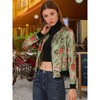 INSPIRE CHIC Women's Stand Collar Floral Prints Zip Up Lightweight Short Jacket - 2 of 4