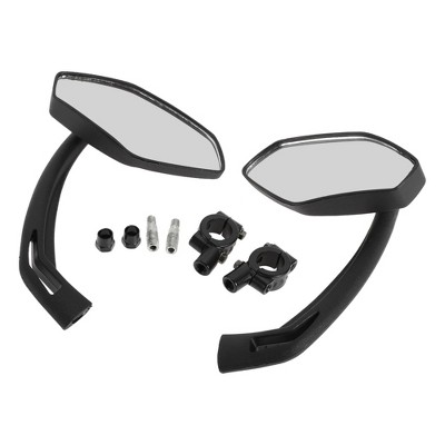 Bike Rearview Mirror 12.2x5.5cm Adjustable | Front Handlebar Bike Mirror Black with Mounting Accessories for Bicycle Mountain Road Bike 1 Pair