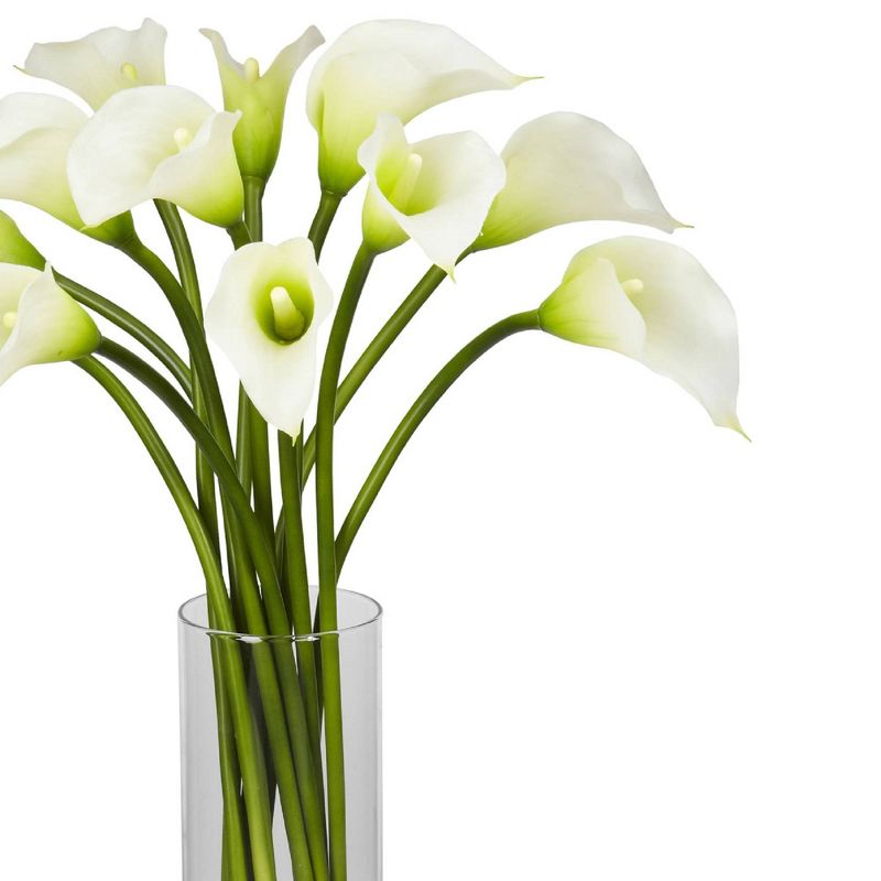 20&#34; x 15&#34; Artificial Calla Lily Flower Plant Arrangement in Vase - Nearly Natural, 3 of 5