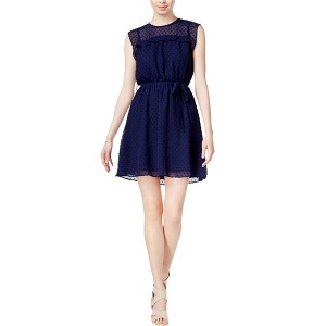 maison Jules Womens Swiss-Dot Fit & Flare Dress - 1 of 1
