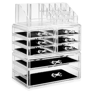 Casafield Cosmetic Makeup Organizer & Jewelry Storage Display Case, Clear Acrylic Storage Drawer Set - 1 of 4