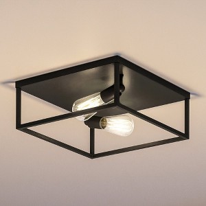 Urban Ambiance Luxury Modern Ceiling Light 4.5''H x 12''W,  Midnight Black Finish,  Singleton Collection, UHP4032 - 1 of 4