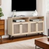 ORRD Mid-Century Modern TV Stand - Natural Finish with Tapered Legs & Cabinet Storage for Living Room - 2 of 4