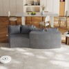 KWPZQEB Curved Sectional Sofa, Symmetrical Modular Semi Circular Sofa with Pillows, Corduroy Corner Sofa for Living Room, No Assembly Needed - 3 of 4