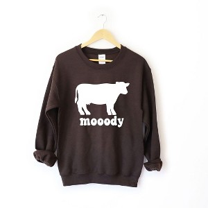 Simply Sage Market Women's Graphic Sweatshirt Moody Cow - 1 of 2