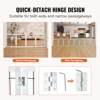 VEVOR Free Standing Dog Gate, 32" H x 96.5" W Freestanding Pet Gate, 4 Panels Foldable Dog Gate,Expandable Dog Barrier with Silent Foot Support,White - 4 of 4