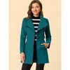 INSPIRE CHIC Women's Classic Stand Collar Long Sleeve Winter Belted Long Coat - 2 of 4