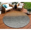 Copper And Gray Abstract Washable Indoor Outdoor Area Rug - 2 of 4