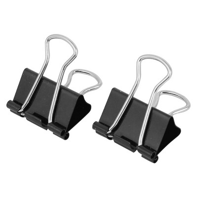 PiccoCasa 32mm Office Document Organize Bookbinding Clamp Binder Clips Metal Binder Clips 1.3x1x0.98inches Black 12 Pcs