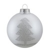 Northlight Set of 4 Silver Glass Ball Christmas Ornaments 3.25" (80mm) - 3 of 4
