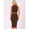 INSPIRE CHIC Women's Mock Neck Tank Top and Bodycon 2 Pieces Skirt Sets - 3 of 4