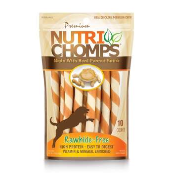 Nutri Chomps Nutri Chomps Peanut Butter Mini Twist Chewy Treats Dog Treats - 10ct/5.29oz