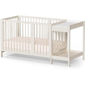 JOYMOR 8 in 1 Convertible Crib with Changer, Include 2” Mattress, Converts to Bassinet, Mid Crib, Full Size Crib, Daybed,Toddler Bed and Playard - 1 of 4