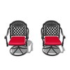 GDFStudio Arthur Modern Cast Aluminum and Waterproof Upholstered Patio Swivel Chair(Set of 2) - 3 of 4