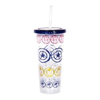 Se7en20 Marvel Icons 16oz Plastic Carnival Cup with Lid and Straw