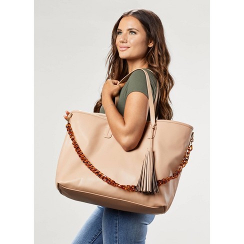 Neverfull MM Vegan Leather Handbag Organizer in Brown Color
