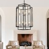 DAKAFUL 8 - Light Farmhouse Chandelier, Iron Rectangular Cage Pendant Light, Rustic Hanging Fixture for Foyer, Entryway, Living Room - 4 of 4