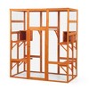 DOMETOUR Large Cat Enclosure with 5 Perches, 2 Condos and 1 Lockable Door - 3 of 4