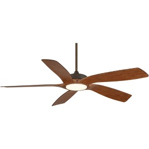 56" Casa Vieja Modern Indoor Outdoor Ceiling Fan with LED Light Remote Oil-Rubbed Bronze Damp Rated Dimmable for Patio Exterior - 1 of 4