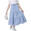 Maxi Skorts Skirt for Girls Button Front Ruffle High Waisted Long Skirts with Belt and Pocket 3-12 Years - 2 of 4