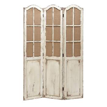 Farmhouse Wood Room Divider Screen Beige - Olivia & May