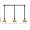 Toltec Lighting Any 3 - Light Chandelier in  Bronze with 7" Chocolate Icing Shade - 2 of 2