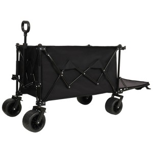 BEAFUP Foldable Wagon,with Extended Tailgate, 480LBS Capacity, All-Terrain Wheels & 30% Expandable Surface for Beach Trips,Shopping,Camping - 1 of 4