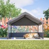 ORRD Extra Large Outdoor Dog House Tent, 3-Sided Mesh Windows, Sun & Rain Cover Pet Shelter, Gray 4'x4'x3.3' - 3 of 4