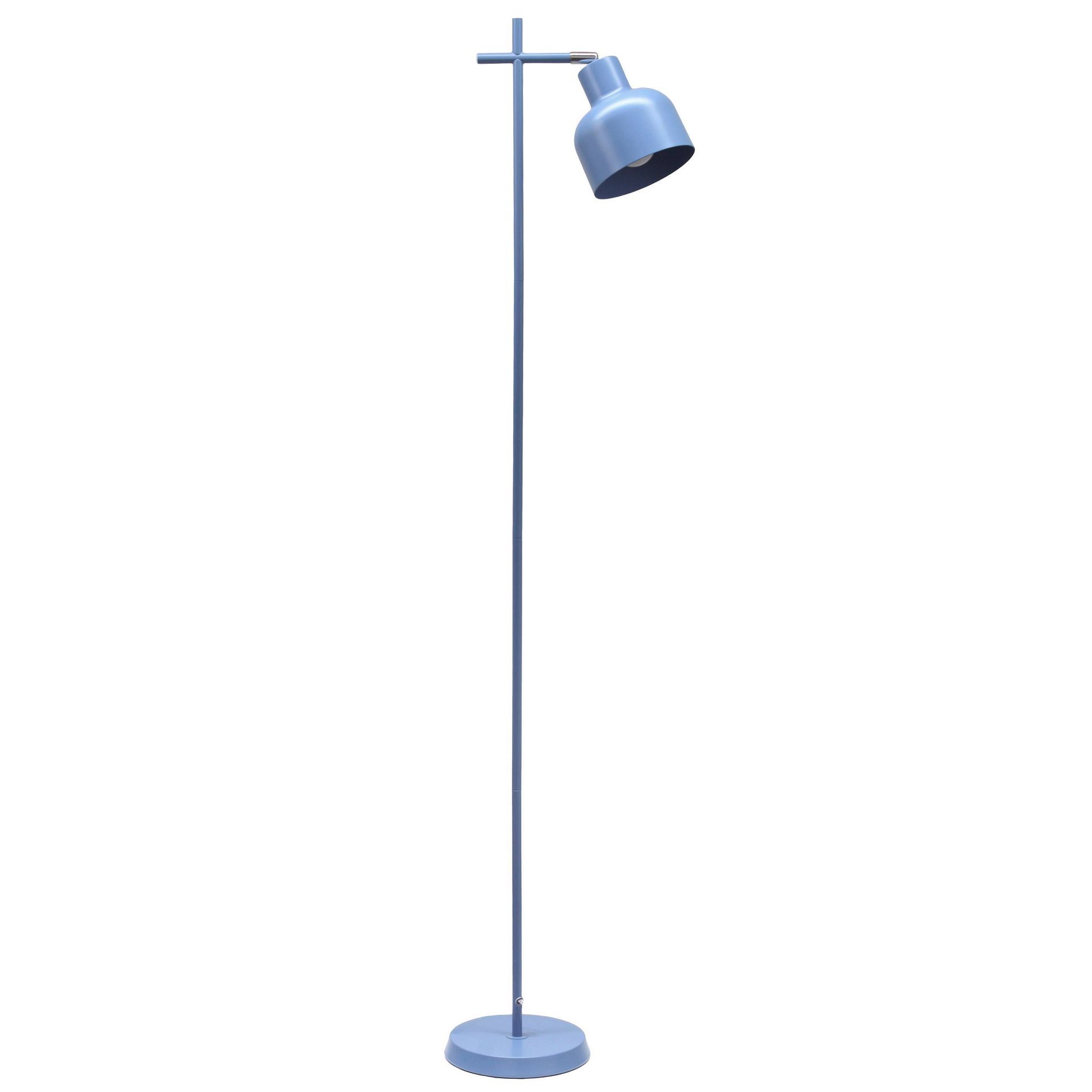 Simple Designs Sleek Essentials Basic Adjustable Floor Lamp Blue