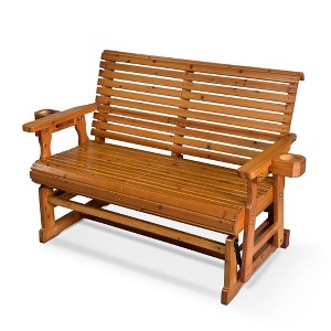 Fortune Candy 2 Person Wooden Patio Glider with High Roll Back - 1 of 4