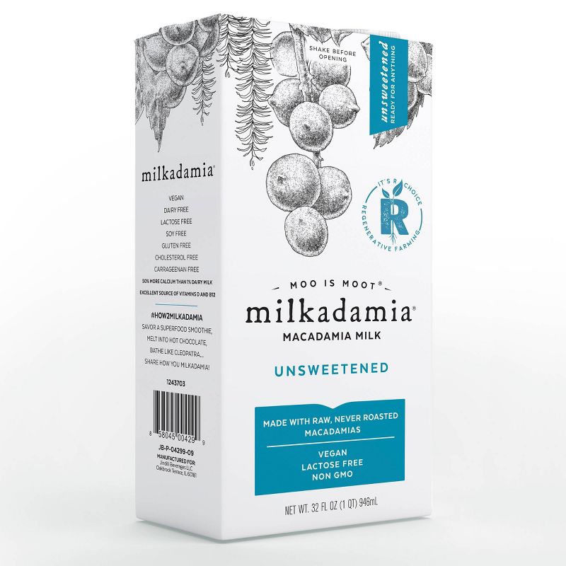 Milkadamia Unsweetened Milk - 32 fl oz, 3 of 5