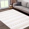 Washable Boho Geometric Rug Non Slip Low Pile Rug Soft Throw Floor Cover Foldable Indoor Carpet for Living Room Bedroom Playroom Nursery - 3 of 4