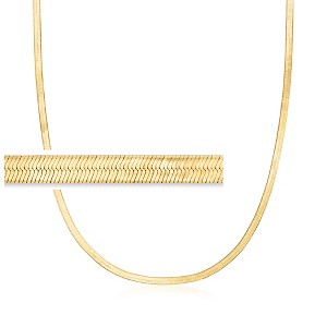 Ross-Simons 3mm 10kt Yellow Gold Herringbone Necklace - 1 of 4
