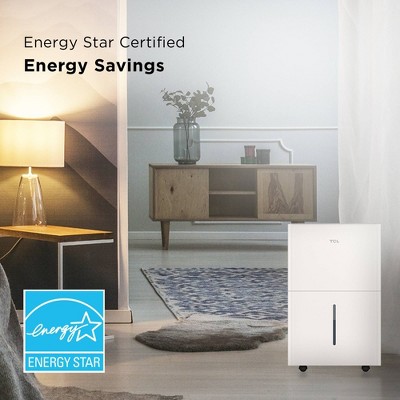 TCL 50 Pint White Smart Dehumidifier with Alexa and Google Assistant