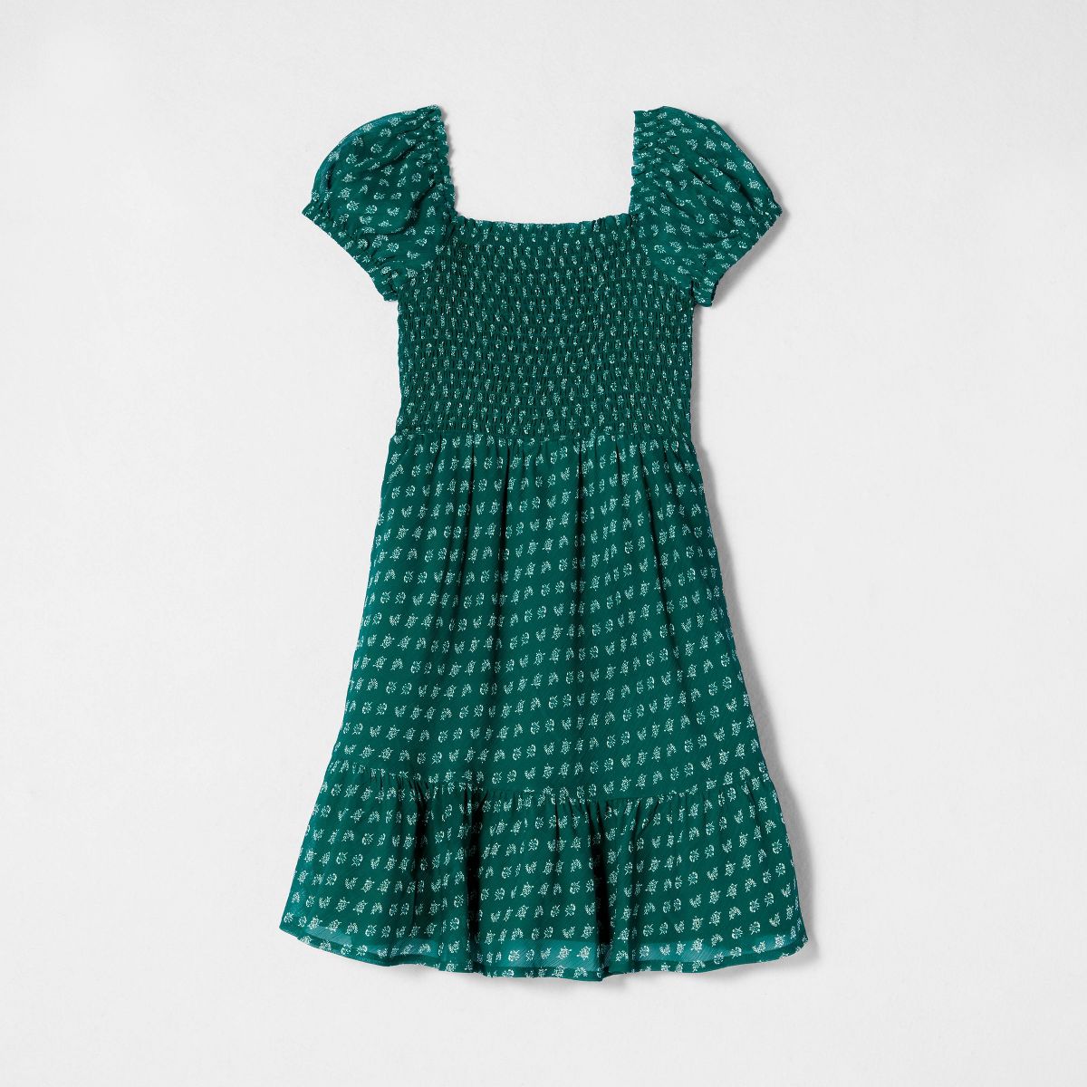 Girls' Puff Sleeve Smocked Dress - Cat & Jack™ - thumbnail 3