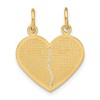 Black Bow Jewelry 14k Yellow Gold Mom and Daughter Heart Set of 2 Charm or Pendants 16mm - 3 of 4