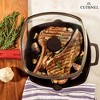 Cuisinel Cast Iron Grill Pan - 10.5" Pre-Seasoned Ribbed Skillet w/ Press, Glass Lid & Scraper, Perfect for BBQ, Camping, Stovetop, Indoor/Outdoor Use - 2 of 4