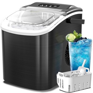ZAFRO Ice Maker Countertop, Portable Ice Machine with Self-Cleaning, 26.5lbs/24Hrs, 9 Bullet Ice Cubes in 6 Mins, Ice Basket and Scoop, Ideal for Home - 1 of 4