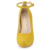 Allegra K Women's Back to College Round Toe Stiletto Heel Ankle Strap Pumps - 2 of 4