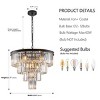 BAOURE 24" Contemporary Crystal Modern Chandeliers Crystal Ceiling Chandelier 4 Tier Black Chandelier Lighting for Dining Room Living Room Bedroom - 2 of 4