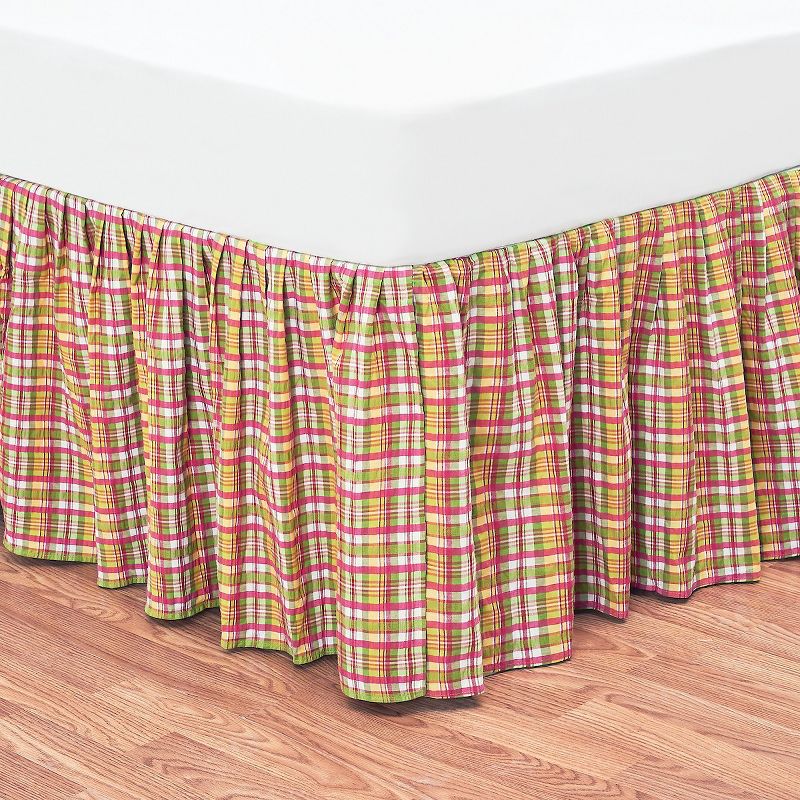 C&F Home Hot Pink Plaid Bed Skirt, 1 of 3