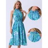 INSPIRE CHIC Women's Boho Summer Halter Neck Sleeveless Casual Floral Print Midi Sundresses - 2 of 4